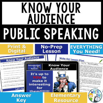 Preview of Public Speaking Introduction, Speech and Debate Lesson - Know Your Audience