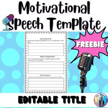 Preview of Public Speaking Motivational Speech Template Outline Freebie