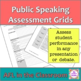 Public Speaking Self, Peer and Teacher Assessment Sheets -