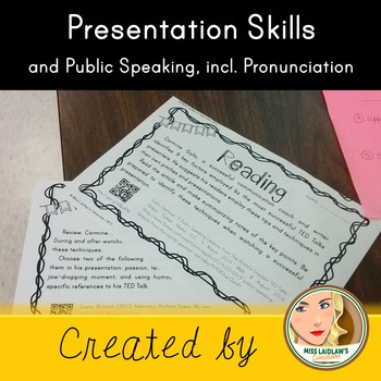 Preview of Public Speaking Skills and Pronunciation Skills for native and ESL English