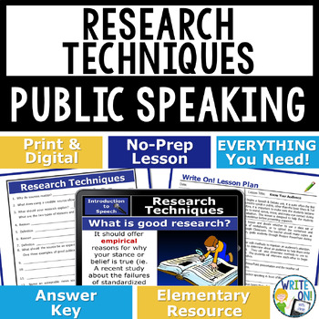 Preview of Public Speaking Introduction, Speech and Debate - Research Techniques