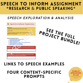 Preview of Public Speaking Speech to Inform Introductory Exploration/Analysis Assignment