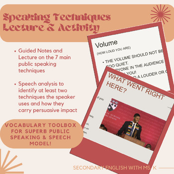 Preview of Public Speaking Techniques | Lecture & Activity