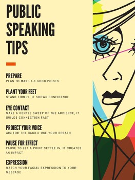 Preview of Public Speaking Tips Poster