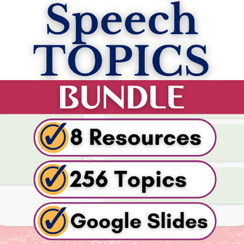 Preview of 256 Public Speaking Topics - Impromptu Speaking & Conversation Topics BUNDLE