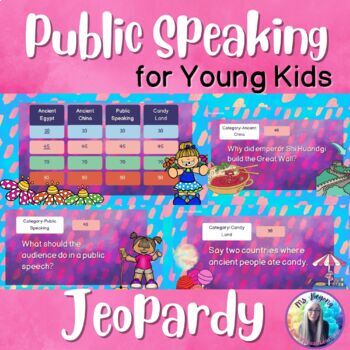 Preview of Public Speaking  -Young Kids -Jeopardy Game- Revision- Check for Understanding