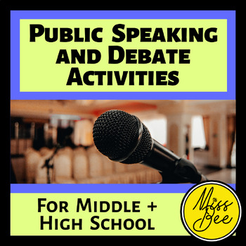 Preview of Public Speaking and Debate Activities for Middle and High School