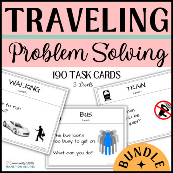 Preview of Public Transit CBI Problem Solving | SPED COMMUNITY SAFETY | 190 Task Cards