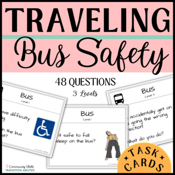Preview of Public Transport Problem Solving TASK CARDS | 3 Levels |  BUS Life Skills Safety