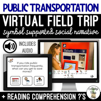 Preview of Public Transportation Virtual Field Trip Social Narrative Google Slides SS