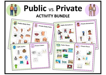 Preview of Public and Private / Personal Safety - (4x) Sorting Activities