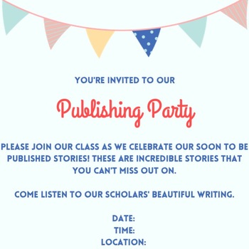 Preview of Publishing Party Invitation