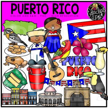 Preview of Puerto Rico Clip Art Set {Educlips Clipart}