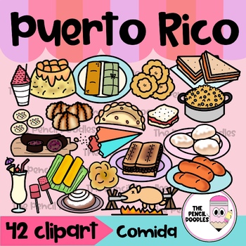 Preview of Puerto Rico Clipart - Comida Típica Puertorriqueña Clip Art