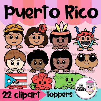 Preview of Puerto Rico Clipart Toppers - Clip Art Topes de Cultura Puertorriqueña