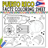 Puerto Rico Facts Coloring Sheet | Hispanic Heritage Month