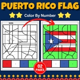 Puerto Rico Flag Color by number Coloring Page -Fun Hispan
