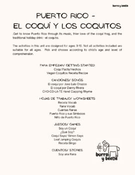 Preview of Puerto Rico Unit - El coquí y los coquitos
