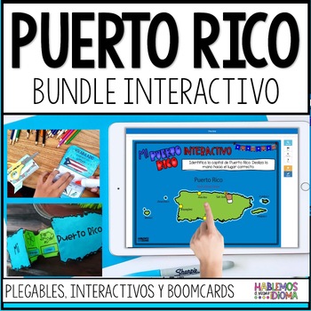 Preview of Puerto Rico interactivo BUNDLE | Boom cards and interactive notebook in Spanish