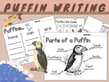 Preview of Puffin Informative Writing | Anchor Chart Activity | Comprehension Winter Animal