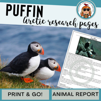 Preview of Puffin non-fiction article to write informational animal reports 1st 2nd 3rd