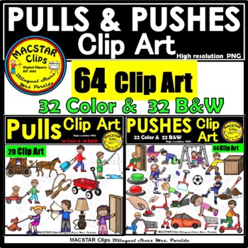 Preview of Pulls and Pushes Clip Art Mini BUNDLE  Pull & Push  Commercial Use