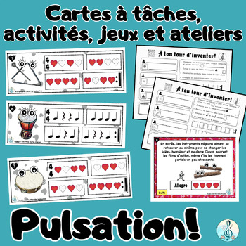 Preview of Pulsation! Cartes à tâches, activités, ateliers & jeux avec percussions -musique