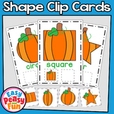 Pumpkin 2D Shape Matching Clip Cards - Fall Activities