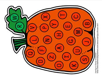 Preview of Pumpkin ABC abc Lotto and Bingo Marker Games