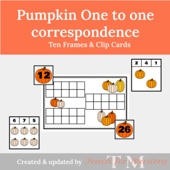 Preview of Pumpkin Activities Kindergarten: Counting Cards & Ten Frames