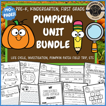 Preview of Pumpkin Activities - Pumpkin Patch, Life Cycle PreK Kindergarten First TK UTK