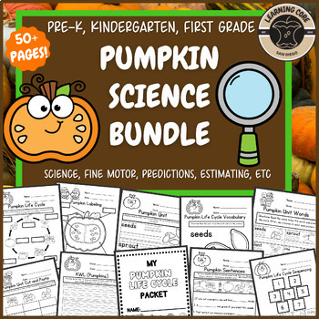 Preview of Pumpkin Life Cycle Science Activities Worksheets PreK Kindergarten First TK UTK