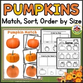 Pumpkin Activities for Preschool - Match | Sort | Order by Size
