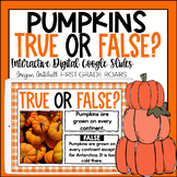 Pumpkin Activity True or False Nonfiction Interactive Goog