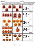 Pumpkin Addition Halloween No-Prep Differentiated Worksheet