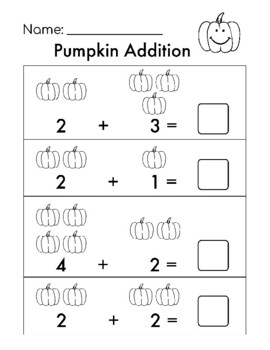 Pumpkin Addition Worksheet by Miss K's Bookshelf | TpT