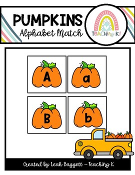 Pumpkin Alphabet Cards Match Uppercase and Lowercase by Teaching K