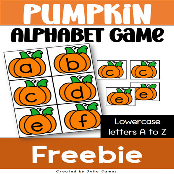 Pumpkin Alphabet Game Freebie by Kinder Greats | TPT