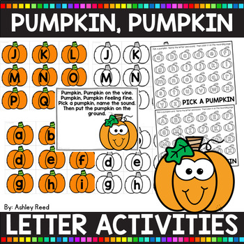 Pumpkin Alphabet Letter Activities | Halloween or October by Just Reed