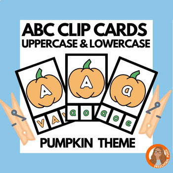 Pumpkin Alphabet Letter Recognition Match Cards Uppercase & Lowercase PreK