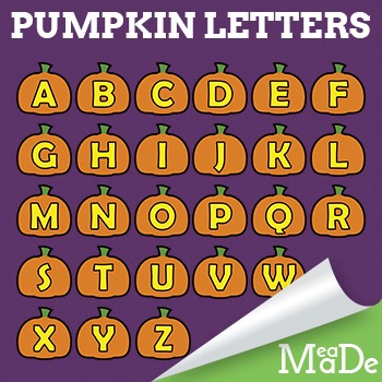 Pumpkin Alphabet Letters Clipart by MeaD MaDe | TPT