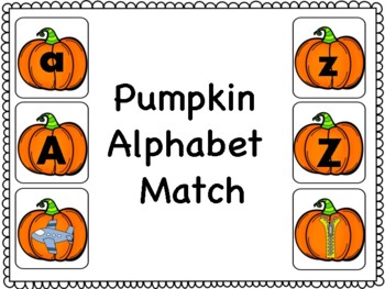 Pumpkin Alphabet Match by The Blooming KinderGARDEN | TPT