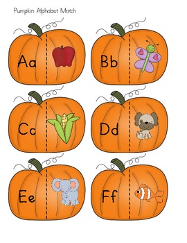 Pumpkin Alphabet Match Game by Jenna DiMascio | Teachers Pay Teachers