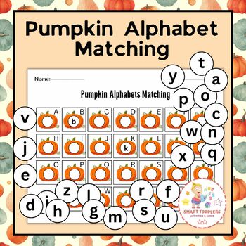 Pumpkin Alphabet Matching Worksheet | Kindergarten October Activities