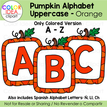 Preview of Pumpkin Alphabet Uppercase-Orange Letters