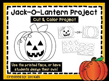 Pumpkin Art Project - Jack-O-Lantern Fall Art - Cut & Color Autumn Activity