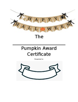 Preview of Pumpkin Award Certificate