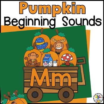 Preview of Fall Beginning Sound Picture Sort - Pumpkin Initial Sounds Picture Cards Match
