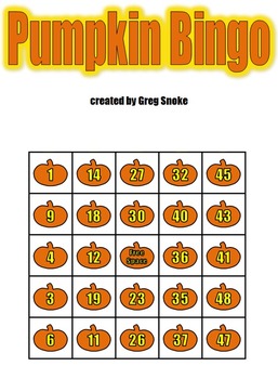Preview of Halloween Pumpkin Bingo