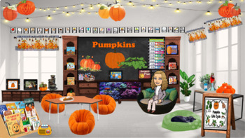 Preview of Pumpkin Bitmoji Virtual Classroom (Google Slides & PowerPoint)